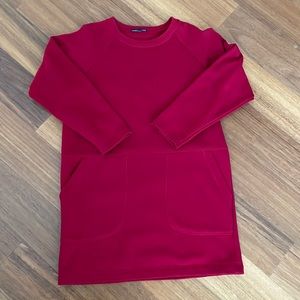 Long sleeves sweatshirt dress with two front pockets